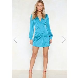 Nastygal Satin Double Breasted Dress